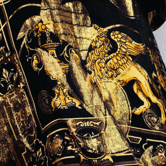 Vintage JOEY RICHI Gold Label Metallic Silk Shirt SINALOA MEXICO Size XL 80s - Picture 11 of 16